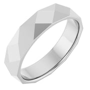 14K White 4.5 mm Diamond Pattern Band Size 7