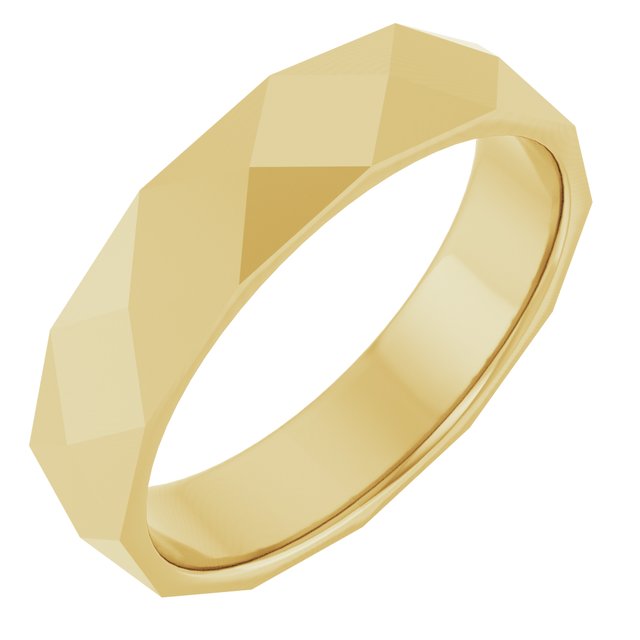 14K Yellow 4.5 mm Diamond Pattern Band Size 7
