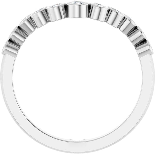 14K White 1/5 CTW Lab-Grown Diamond Contour Band
