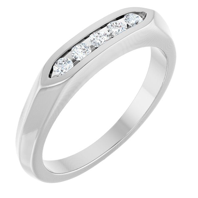 14K White 1/6 CTW Natural Diamond Anniversary Band