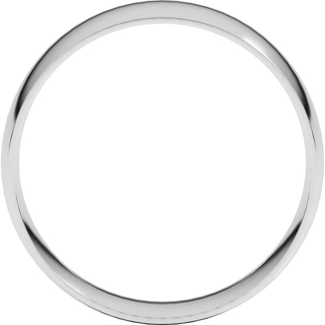 14K White 7 mm Ultra-Lightweight Half Round Band Size 5
