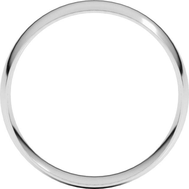 14K White 6 mm Ultra-Lightweight Half Round Band Size 15