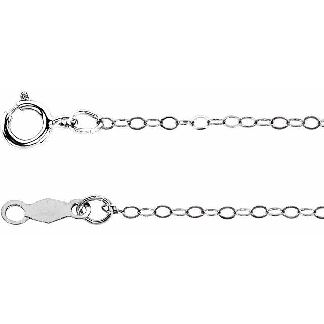 14K White 1 mm Flat Cable 24' Chain