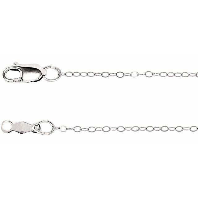 14K White 1 mm Flat Cable 24' Chain
