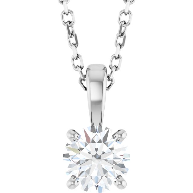 14K White 1/2 CTW Natural Diamond 18' Necklace