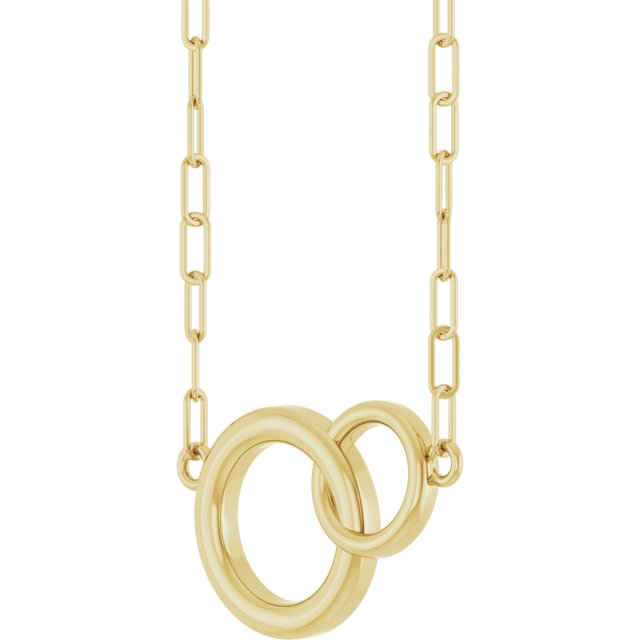14K Yellow  Interlocking Circle 18' Necklace