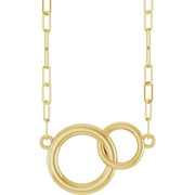 14K Yellow  Interlocking Circle 18' Necklace
