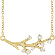 14K Yellow 1/6 CTW Natural Diamond Branch 18' Necklace