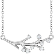 14K White 1/6 CTW Natural Diamond Branch 18' Necklace