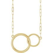 14K Yellow  Interlocking Circle 18' Necklace