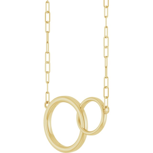 14K Yellow  Interlocking Circle 18' Necklace