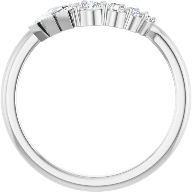 14K White 1/4 CTW Natural Diamond Contour Band