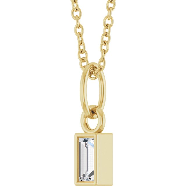 14K Yellow 1/10 CT Natural Diamond Bezel-Set 16-18' Necklace