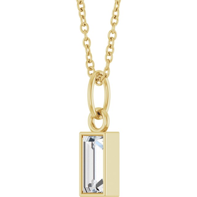14K Yellow 3/8 CT Lab-Grown Diamond Bezel-Set 16-18' Necklace