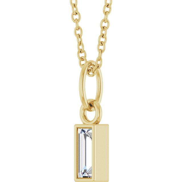 14K Yellow 1/6 CT Lab-Grown Diamond Bezel-Set 16-18' Necklace