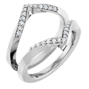 14K White 1/6 CTW Natural Diamond Ring Guard