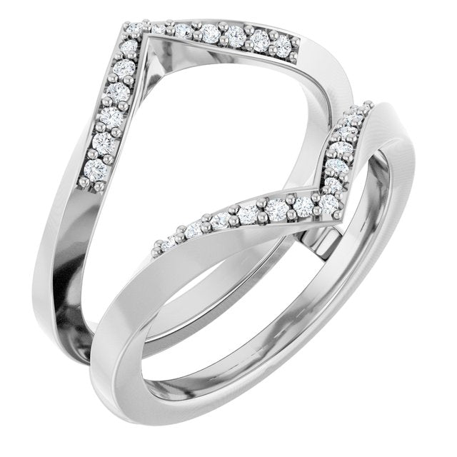 14K White 1/6 CTW Natural Diamond Ring Guard