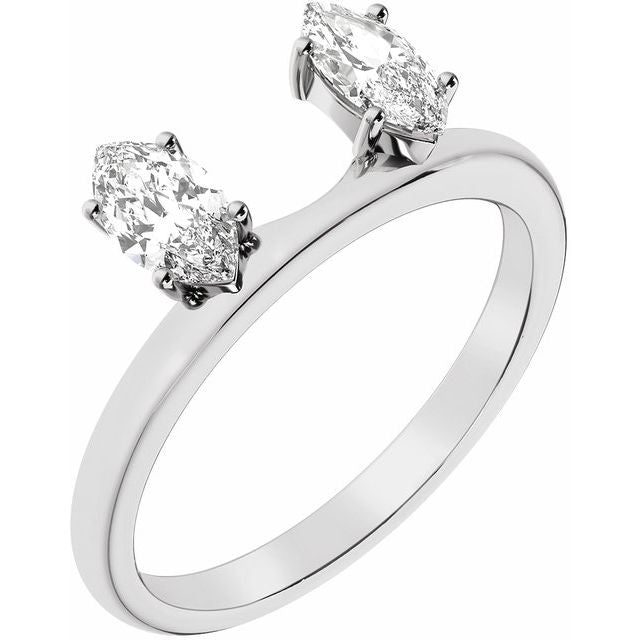 14K White 1/2 CTW Lab-Grown Diamond Ring Enhancer