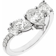 14K White 1 1/2CTW Lab-Grown Diamond Contour Band