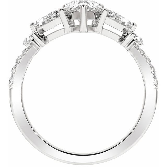 14K White 1 1/2CTW Lab-Grown Diamond Contour Band