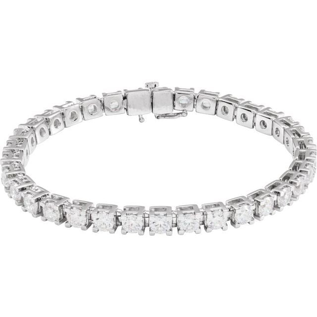 14K White 8 CTW Lab-Grown Diamond Line 7 1/4' Bracelet