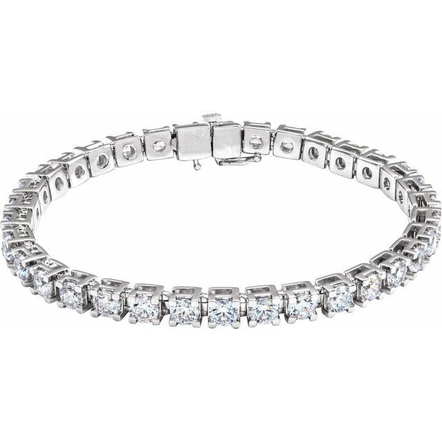 14K White 10 CTW Lab-Grown Diamond Line 7 1/4' Bracelet