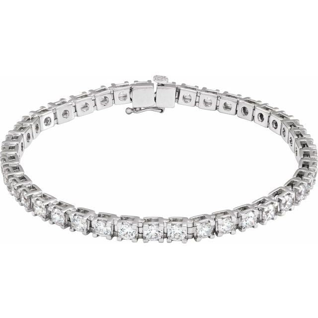 14K White 6 CTW Lab-Grown Diamond Link 7 1/4' Bracelet