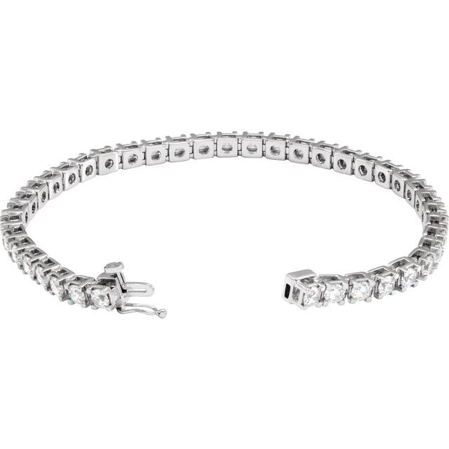 14K White 6 CTW Lab-Grown Diamond Link 7 1/4' Bracelet