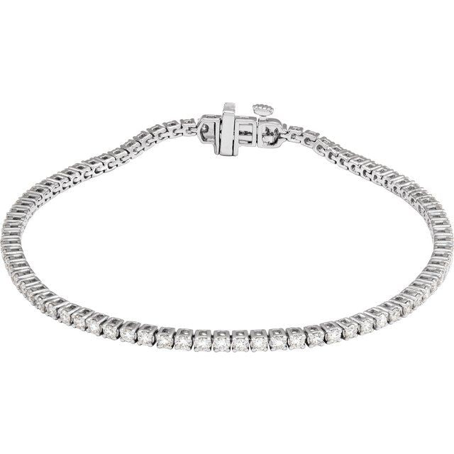 14K White 2 CTW Lab-Grown Diamond Line 7' Bracelet