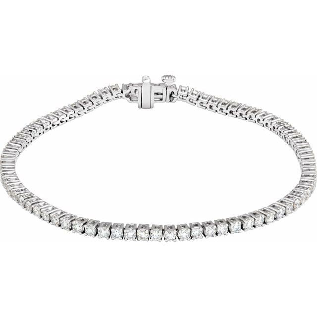 14K White 3 CTW Lab-Grown Diamond Line 7' Bracelet