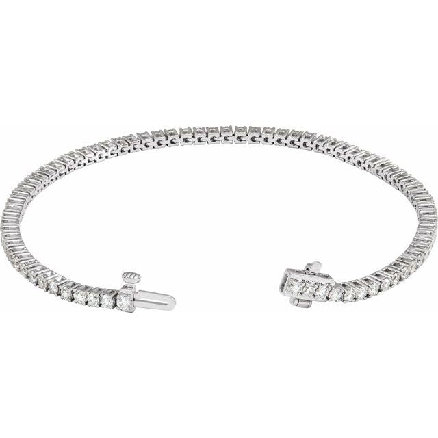 14K White 3 CTW Lab-Grown Diamond Line 7' Bracelet