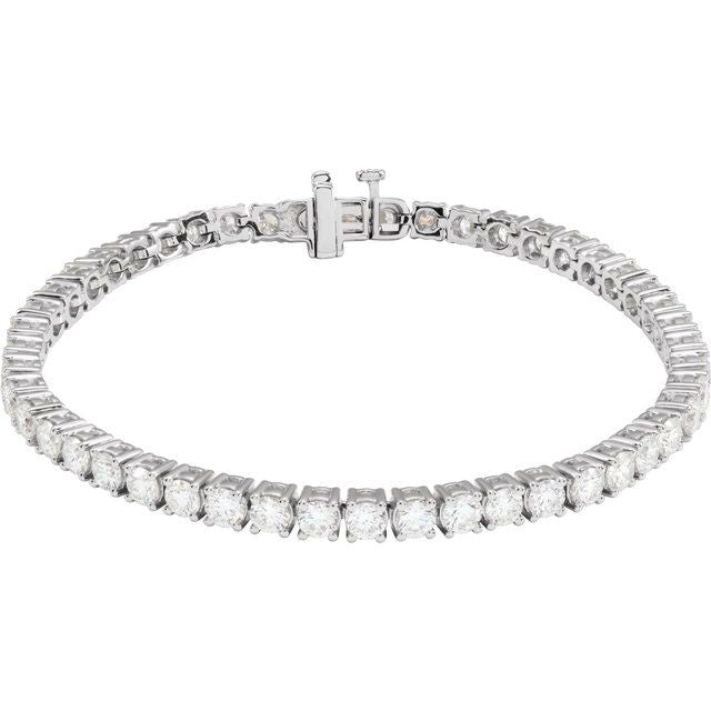 14K White 7 CTW Lab-Grown Diamond Line 7' Bracelet