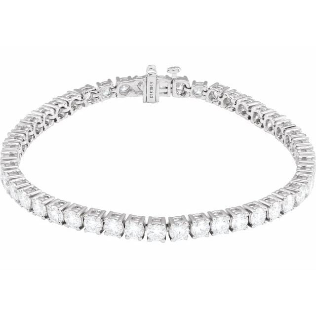 14K White 8 CTW Lab-Grown Diamond Line 7' Bracelet