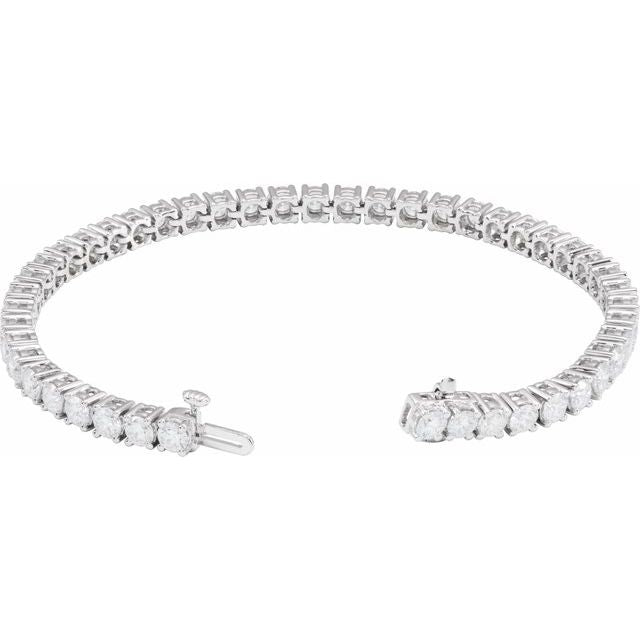 14K White 8 CTW Lab-Grown Diamond Line 7' Bracelet