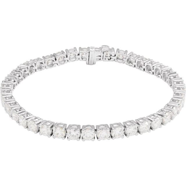 14K White 10 CTW Lab-Grown Diamond Line 7' Bracelet