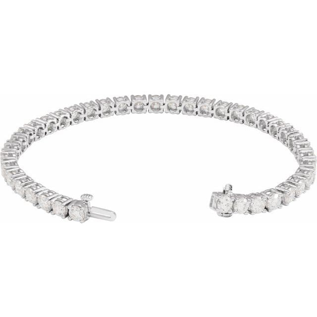 14K White 10 CTW Lab-Grown Diamond Line 7' Bracelet