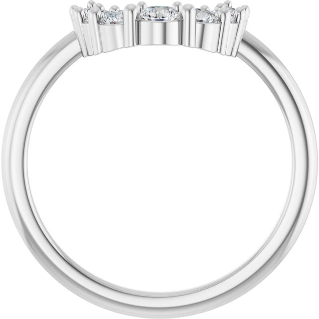14K White 1/3 CTW Lab-Grown Diamond Contour Band