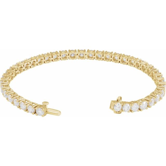 14K Yellow 10 CTW Lab-Grown Diamond Line 7' Bracelet