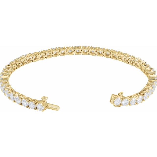 14K Yellow 9 CTW Lab-Grown Diamond Line 7' Bracelet