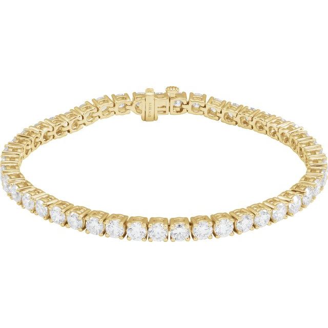 14K Yellow 9 CTW Lab-Grown Diamond Line 7' Bracelet