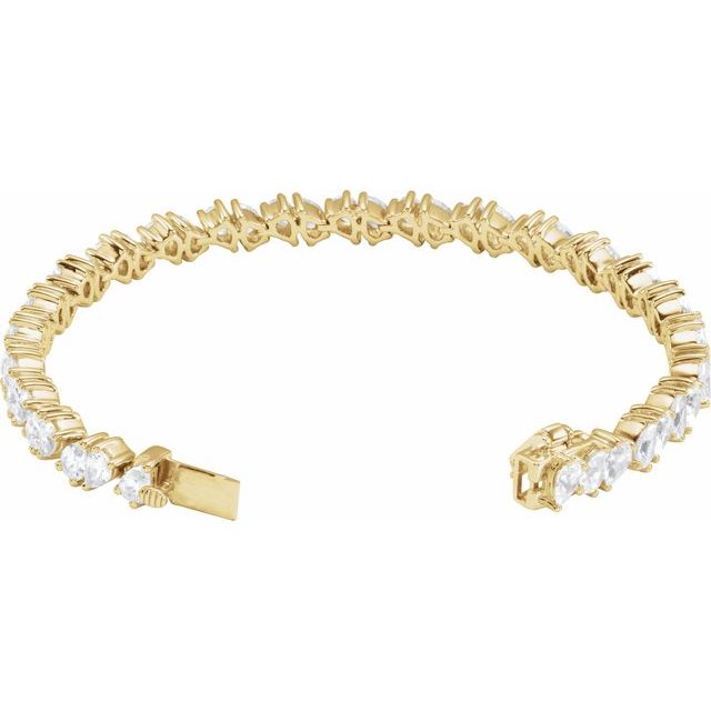 14K Yellow 9 1/2 CTW Lab-Grown Diamond Line 7' Bracelet