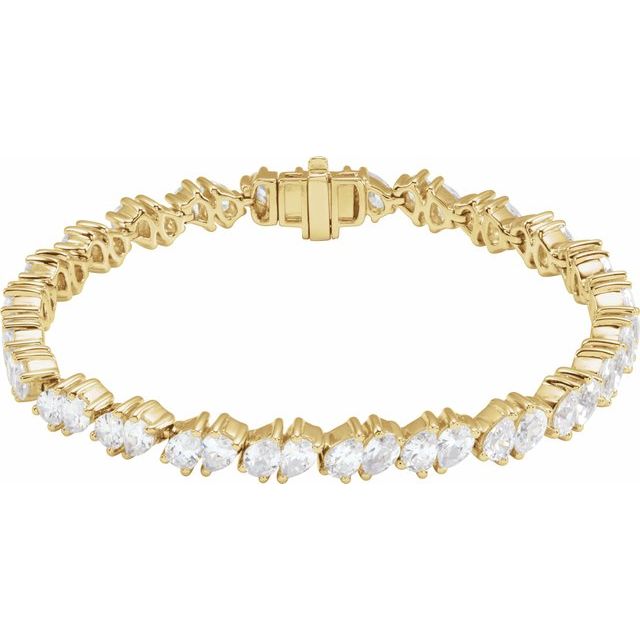 14K Yellow 9 1/2 CTW Lab-Grown Diamond Line 7' Bracelet