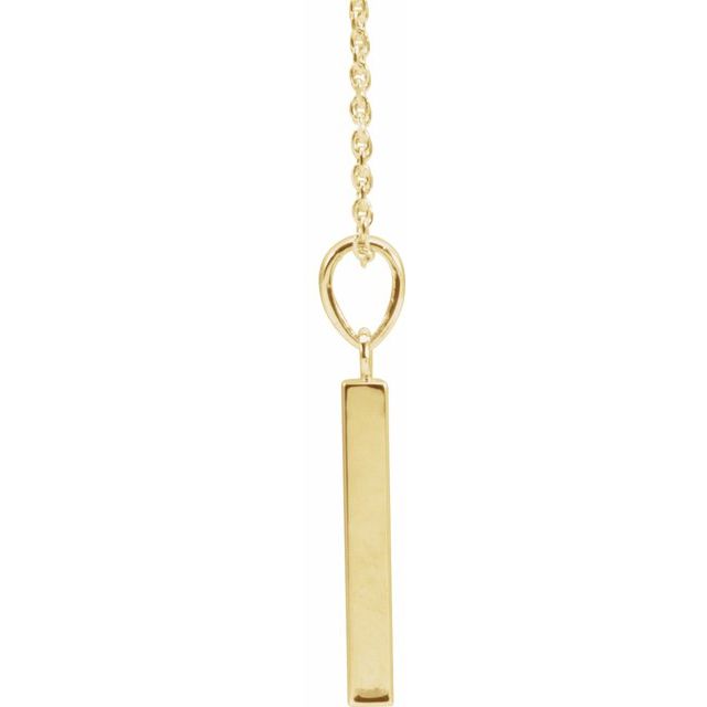 14K Yellow Engravable Four-Sided Bar 16-18' Necklace