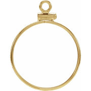 14K Yellow Coin Frame Bezel Dangle for 21.1x2 mm Coin
