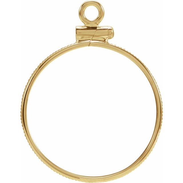 14K Yellow Coin Frame Bezel Dangle for 21.1x2 mm Coin