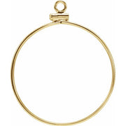 14K Yellow Coin Frame Bezel Dangle for 30.5x2.1 mm Coin