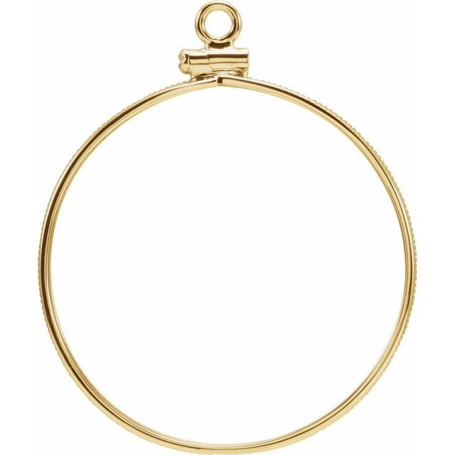 14K Yellow Coin Frame Bezel Dangle for 30.5x2.1 mm Coin