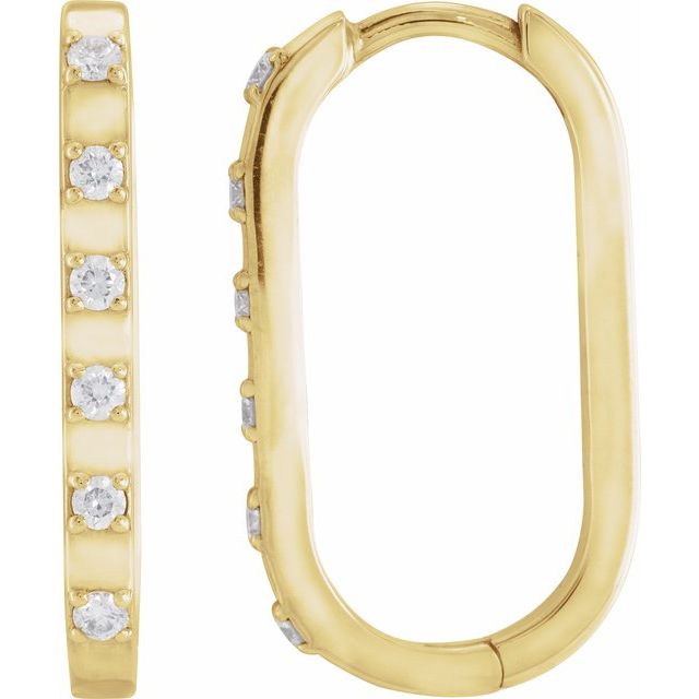 14k Yellow 1/6 Ctw Natural Diamond 19.5 Mm Hoop Earrings