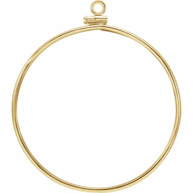 14K Yellow Coin Frame Bezel Dangle for 40.6x3 mm Coin