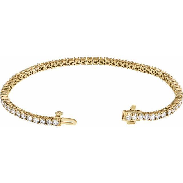 14K Yellow 4 CTW Lab-Grown Diamond Line 7' Bracelet